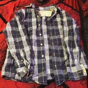Boys button up plaid shirt